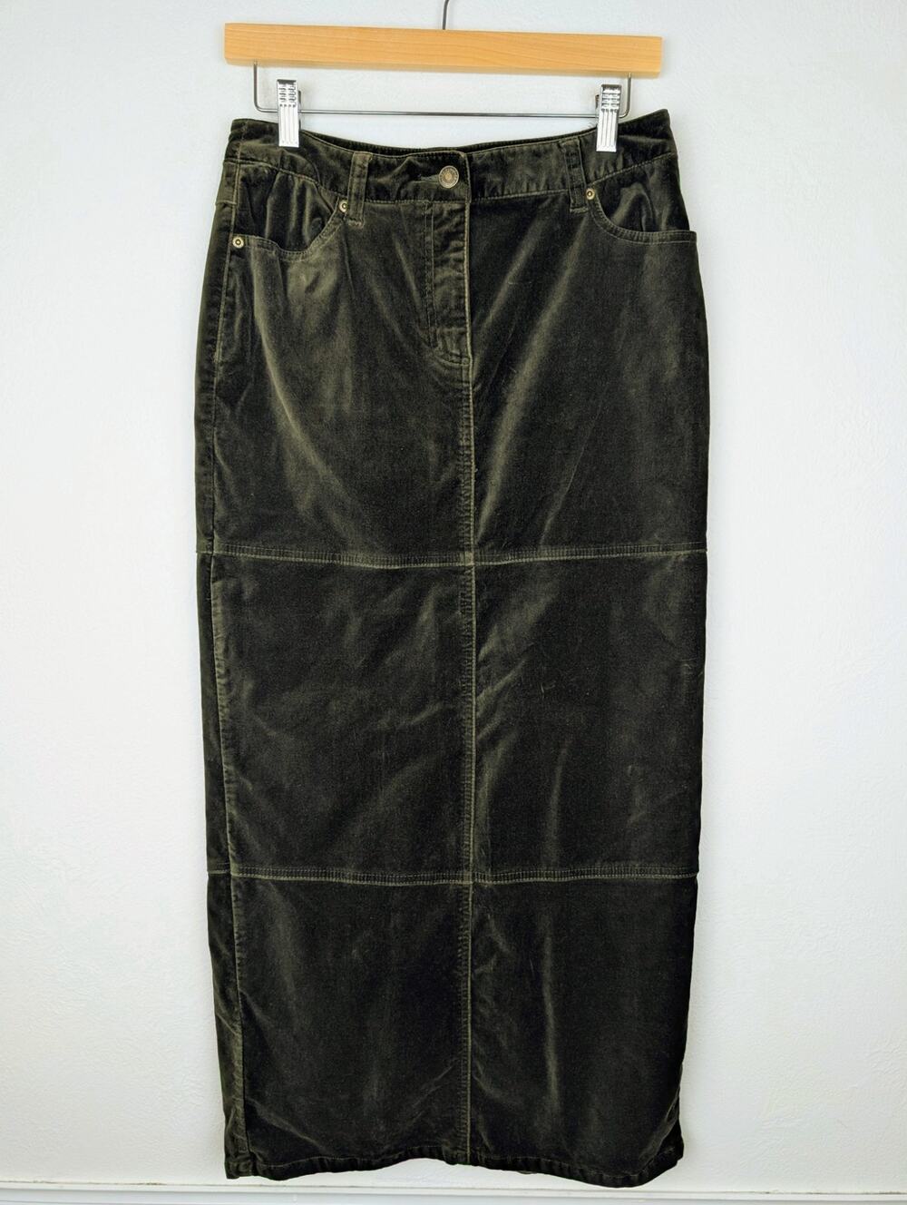 Vintage Maxi Column Skirt Whimsigoth Fairy Grunge 90s Jeanology Green Size 6